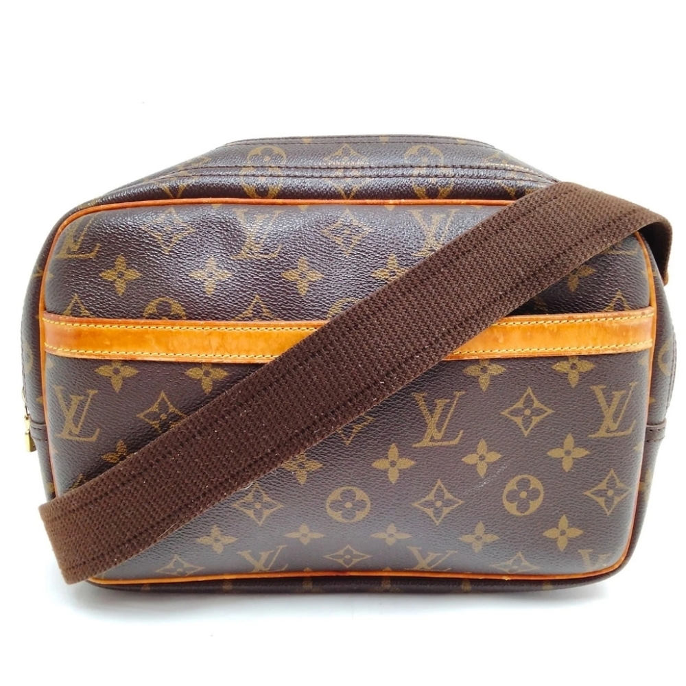 Louis Vuitton Brown Monogram Crossbody Bag with Tan Trim